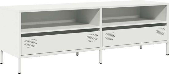 vidaXL Tv-meubel 135x39x43,5 cm koudgewalst staal wit
