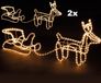 DecorativeLIghting Renne avec traîneau éclairage de Noël blanc chaud