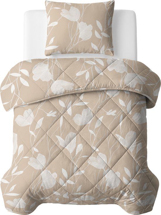 Sleeptime® 2 in 1 Dekbed zonder Overtrek Fallon - Wasbaar Dekbed - 140x220 - Zand/Oranje