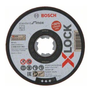 Bosch X-LOCK Standard for Inox - 115mm - 1.6mm - 25 Pack