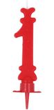 Kaars getal 1 rood - 8,5 cm