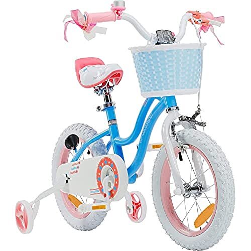 Royalbaby Stargirl Kinderfiets voor meisjes, hand- en terugtraprem, 18 inch vanaf jaar, blauw