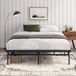 Zinus Justin Bed 140 x 200 cm, hoogte 36 cm, met opbergruimte onder het bed, metalen platform bedframe, zwart