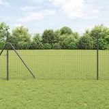 vidaXL Euro Hek 1.2 x 25 m PVC-gelaagd ijzer Grijs