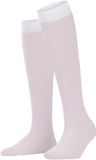 FALKE Dot gedessineerd materiaal transparant 15 DEN kniekousen dames wit - maat 39-42