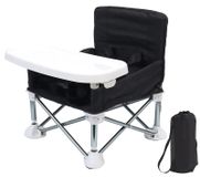 StarTech Baby hoogstoel - Opvouwbare reisstoel - Afneembaar tafelblad - Draagzak - Lichtgewicht - Veiligheidsgordel - Geschikt voor binnen en buiten - 7–12 maanden - Zwart