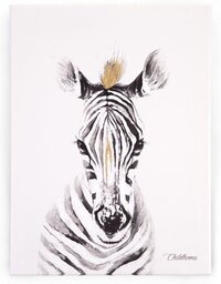 Childhome Schilderij Zebra 30 x 40 cm - Wit