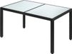 Casaria Tuintafel Polyrattan 150x90x75cm Glas Zwart