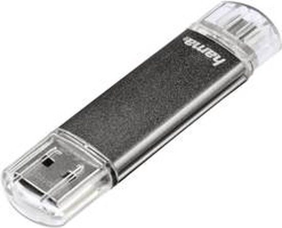 Hama Laeta Twin USB-stick - 16 GB - Grijs