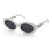 Zadig&voltaire Szv460s Lunettes de soleil ovales pour femme Blanc Fumée/CAT3 Femme