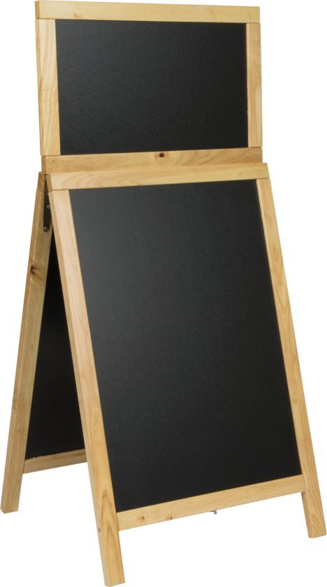 Securit Stoepbord groot deluxe met topbord blank SDT-B120