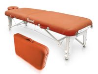 QUIRUMED Shiatsu-ligstoel, inklapbaar, van hout, 211 x 60 cm, oranje
