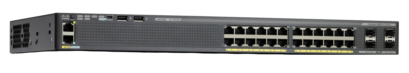 Cisco Small Business Catalyst 2960 2960X Series Switch - 24-poorts + 4 SFP uplink-poorten - Gigabit - Power over Ethernet - Layer 2 - Managed - stapelbaar