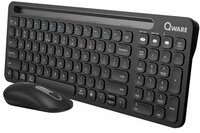 Qware Office - Design - Draadloos Toetsenbord - Bluetooth - 2.4 GHz - Qwerty - Zwart