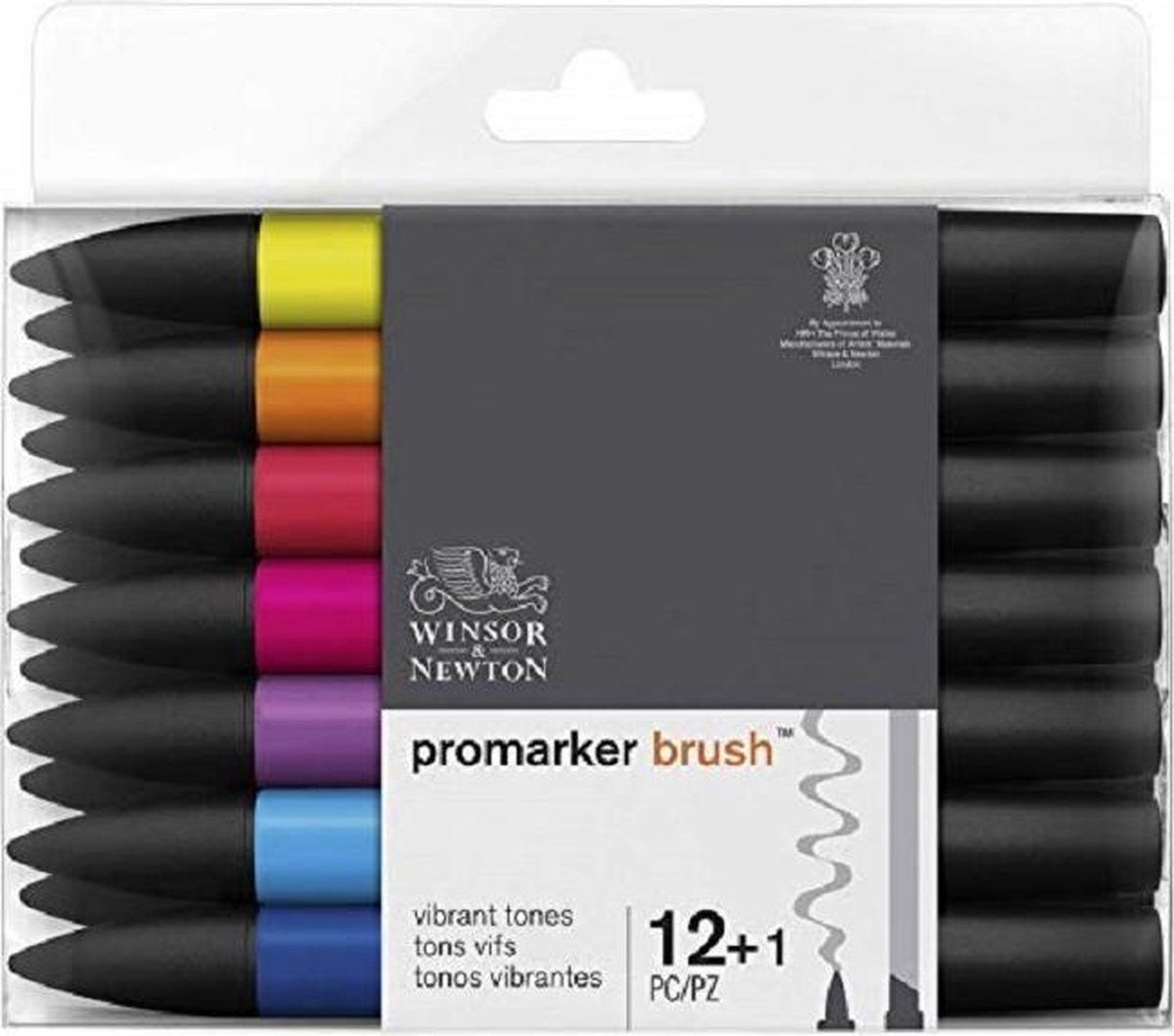 Winsor & Newton Promarker Brush Vibrant Tones 12+1 Set - Multi