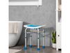 HOMCOM Tabouret de douche réglable en aluminium bleu antidérapant