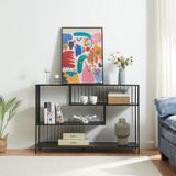 en.casa Console tafel Oxelösund 120x33x80 cm zwart