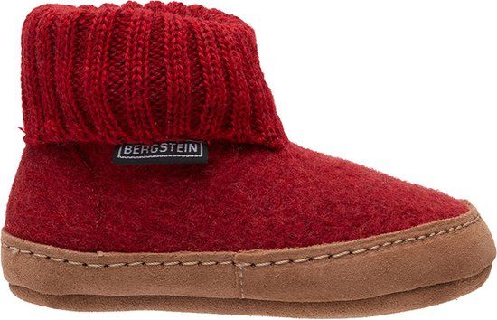 Bergstein Cozy Lux Wollen Pantoffels Rood Maat 26 - Unisex Kinderen Herfst/Winter 2024