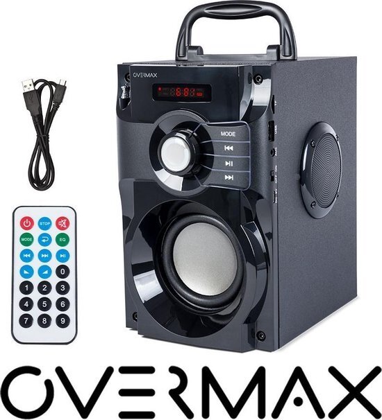 Overmax Soundbeat 2.0 - portable bluetooth speaker met FM radio SD en USB poort 15Watt zwart