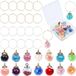 Charms de verre à vin - Étiquettes - Verre à vin - Marqueurs d'identification avec 14 perles de verre et 20 anneaux - Fournitures pour fête - Noël