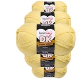 Knit Me DK Dubbel breigaren, hypoallergeen, acryl, 5 x 100 g (citroen)