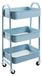 Merkloos Opbergtrolley trolley rolwagen - 3 bakken - Metaal - Grijs-blauw - 40 x 30 x 70 cm