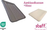 Stefano fashion - Set - Aankleedkussen - Bruin Taupe - 50x70 cm + Aankleedkussenhoes Ecru