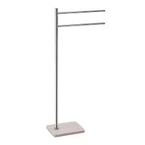 Gedy ARTU handdoekhouder, roestvrij staal, chroom en beige, 40 x 16,4 x 83,2