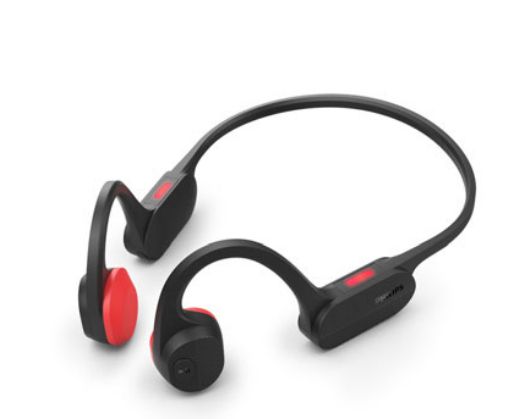 Philips TAA5608BK GO Series - Draadloze Open-ear Sportkoptelefoon - Bone Conduction - Bluetooth 5.3 - Zwart/Rood