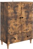 vidaXL Dressoir Gerookt eiken 66 x 34,5 x 95 cm Bewerkt hout