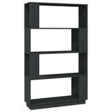 VidaXL Boekenkast/kamerscherm 80x25x132 cm massief grenenhout grijs