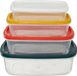 5five Boîtes de conservation empilables - 4 pièces - sans BPA - meal prep - réutilisable - multicolore - hermétique
