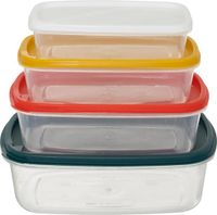 5five Boîtes de conservation empilables - 4 pièces - sans BPA - meal prep - réutilisable - multicolore - hermétique