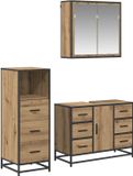 vidaXL Badkamermeubel Set 3-delig Artisan Eiken 80 x 33 x 60 cm