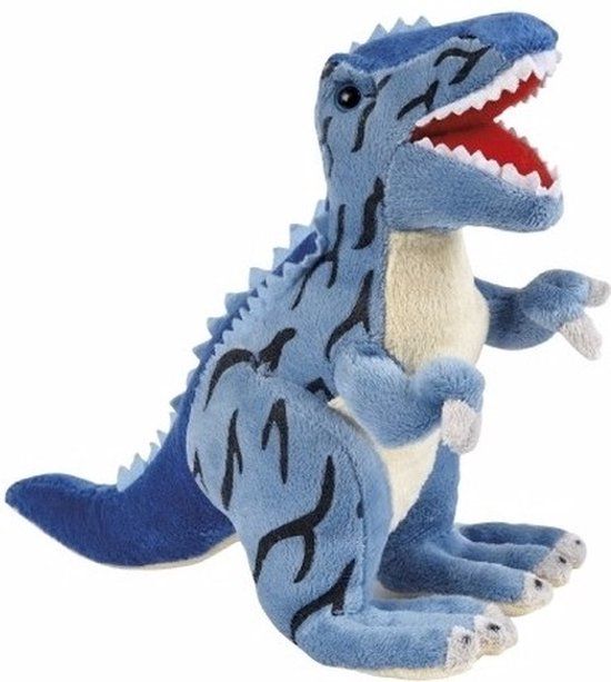 Ravensden Pluche T-Rex Dinosaurus Knuffel - 30cm - Blauw