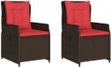 vidaXL Tuinstoelen 2 stuks bruin polyrotan