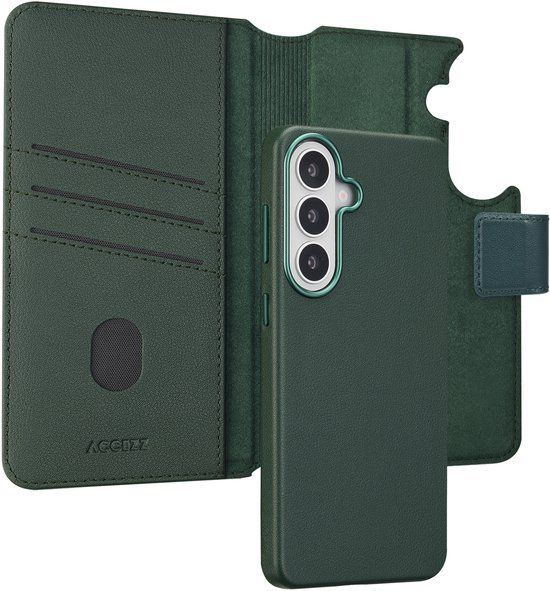 Accezz Leather Bookcase 2-in-1 met MagSafe voor de Samsung Galaxy S26 Plus - Cedar Green