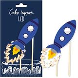 Scrapcooking - Cake Topper LED raket - lichtgevende decoratie van hout verjaardag kinderen voor taarten, gebak, cakes en desserts - decoratie accessoires feestjes - 4968
