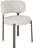 Vente-unique Set van 6 stoelen in getextureerde stof en brons metaal - Crème - ASILOVA