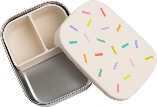 The Cotton Cloud lunchbox rvs met siliconen deksel confetti