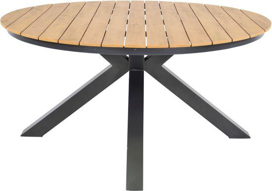 Arezzo Round Garden Table Polywood Teak Look 150 cm