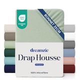 Dreamzie Hoeslaken 200x200 Kap 35 cm voor dik matras - 100% microvezel - Lichtgroen
