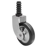 WAGNER Theewagenrol DESIGN - diameter 50 mm, bouwhoogte 60 mm, zwart/chroom, pen + huls Ø 11 mm, draagkracht 25 kg - 01908201