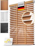 Sol Royal BE5 Stores en bois Chêne 50 mm Lattes Extra Large 120x180 cm
