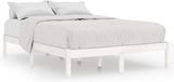 vidaXL Bedframe massief grenenhout wit 140x200 cm