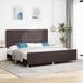 Maison Exclusive - Lit frame with headboard dark brown 200 x 200 cm, fabric
