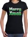 Bellatio Decorations Merry xmas fout Kerst t-shirt - zwart - dames - Kerstkleding / Kerst outfit XL