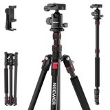 NEEWER BASICS TP15 Monopod voor camera, 180 cm, draagbaar aluminium statief voor mobiele telefoon, DSLR met kogelkop, 360° mobiele telefoonhouder, compatibel met iPhone voor video-opnames, TP15