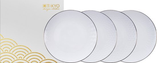 Tokyo Design Studio Nippon White Dinerbord - Ã˜ 19 cm - 4 Stuks