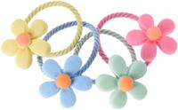 Koopman International BV Haarelastiekjes, 4 stuks, Polyester, Blauw, Geel, Groen, Roze